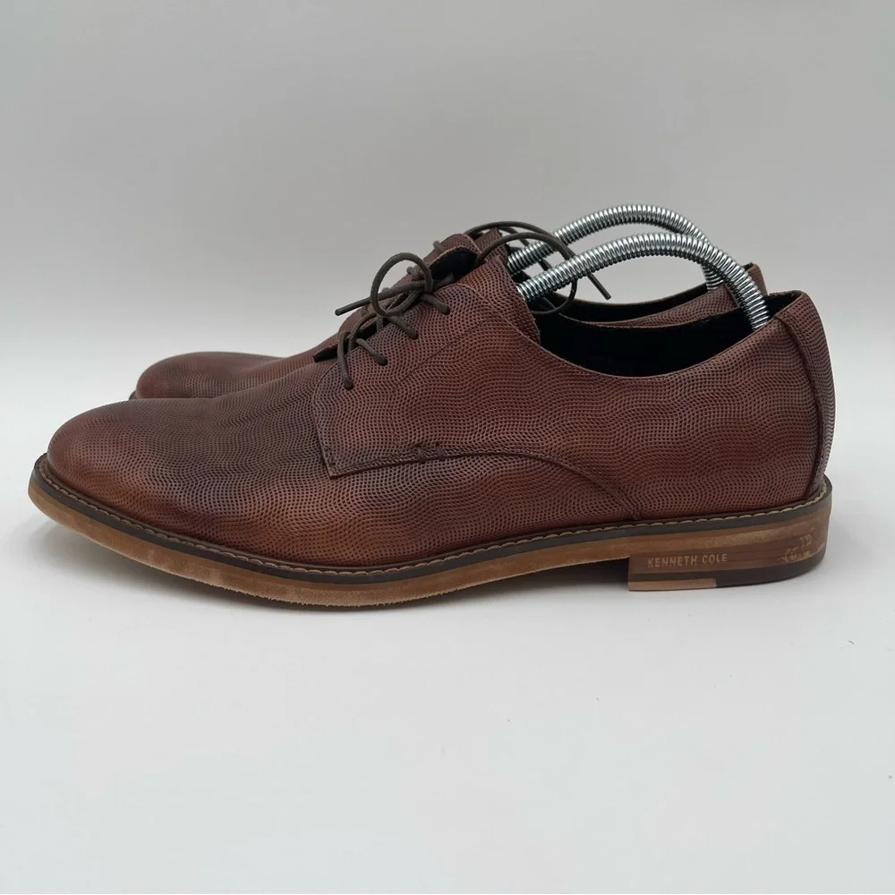 Kenneth Cole New York Men's Dance Lace Up Oxford Brown Size 11.5 Dress Shoes